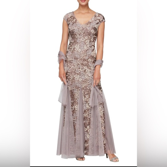 Alex Evenings Sequin Trumpet Gown - Picture 1 of 4